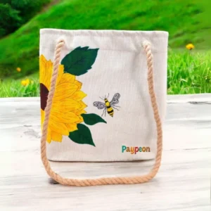 Golden Sunflower Jute Tote