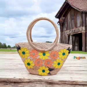 Sunset Horizon Jute Tote