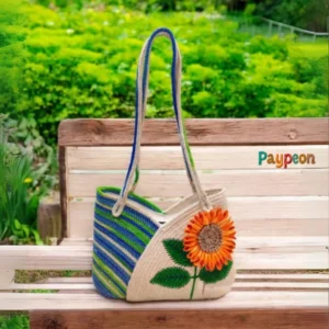 Vibrant Sunflower & Bee Jute Bag